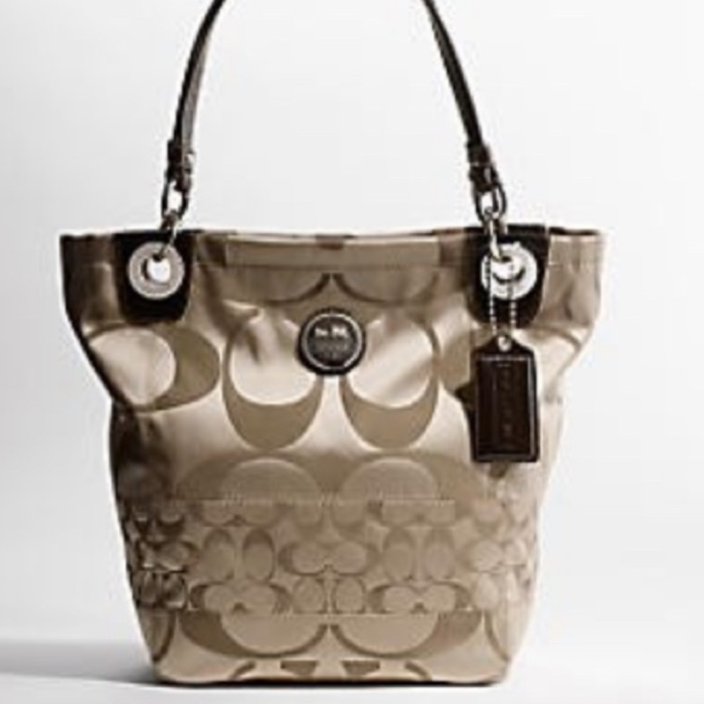 Coach Tan Tote with Silver Hardware